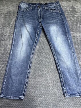 True Luck Straight-Leg Washed Blue Men's Jeans 36x30